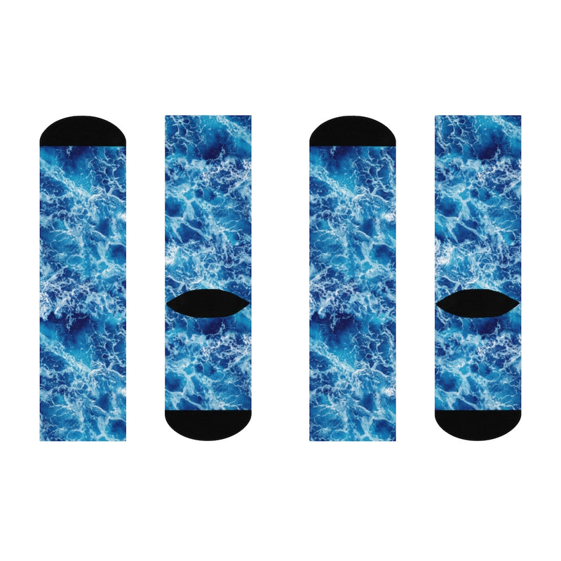 Blue Ocean Water DTG Crew Socks