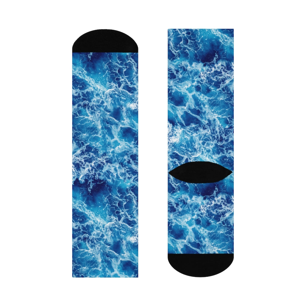 Blue Ocean Water DTG Crew Socks