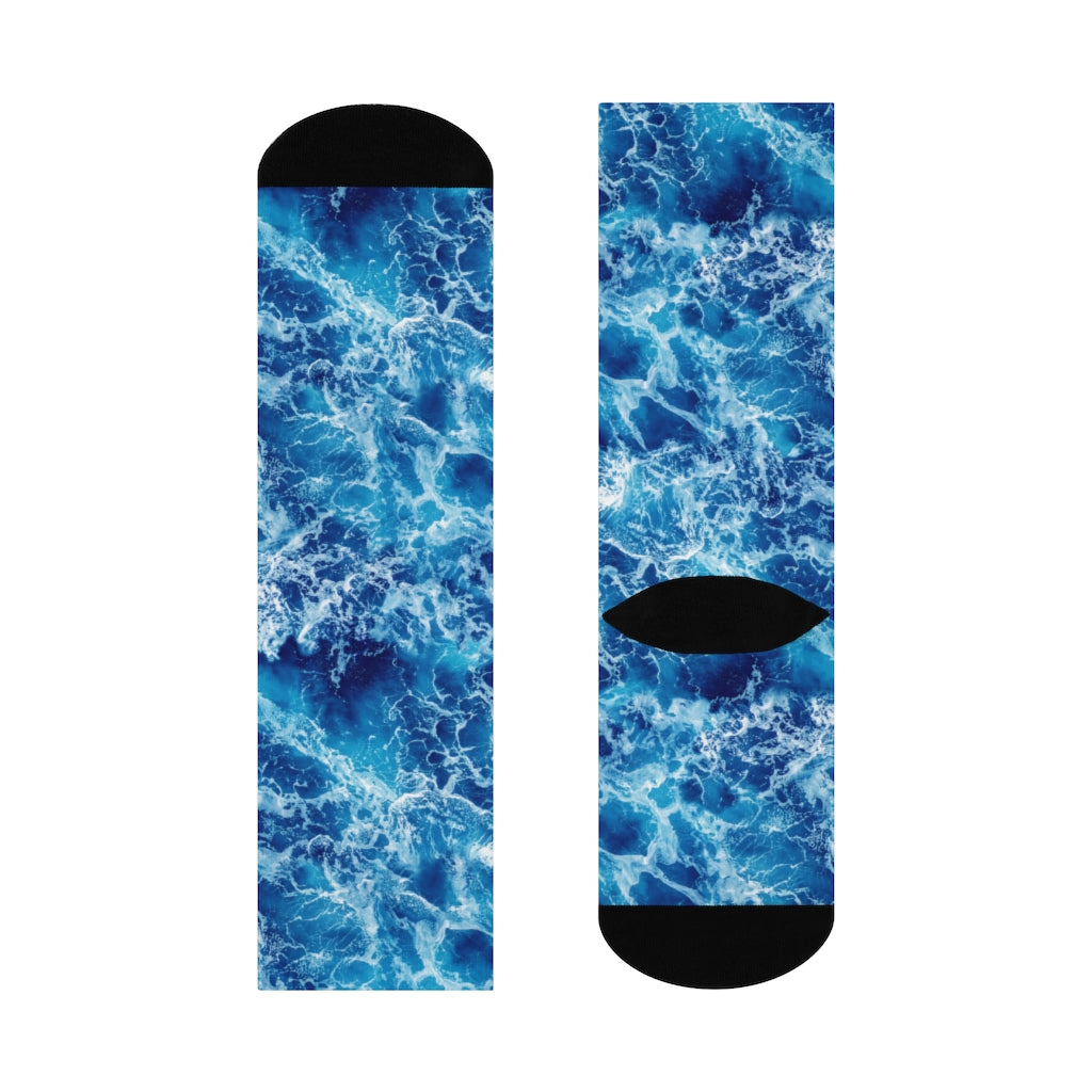 Blue Ocean Water DTG Crew Socks