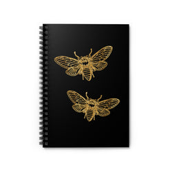 Gold Glitter Bee Spiral Notebook - Ruled Line