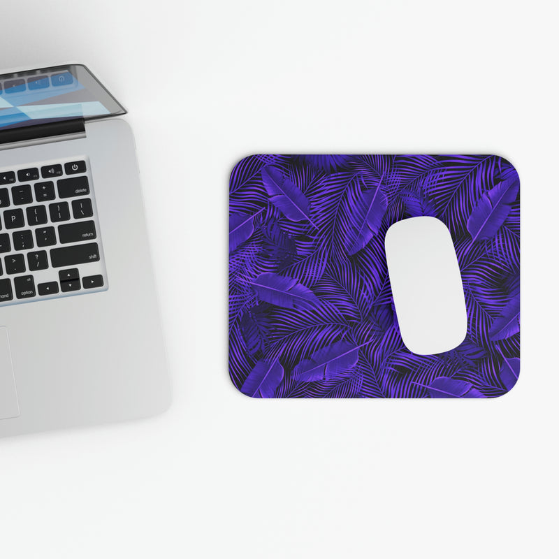 Purple Tropical Plant Leaves Mousepad