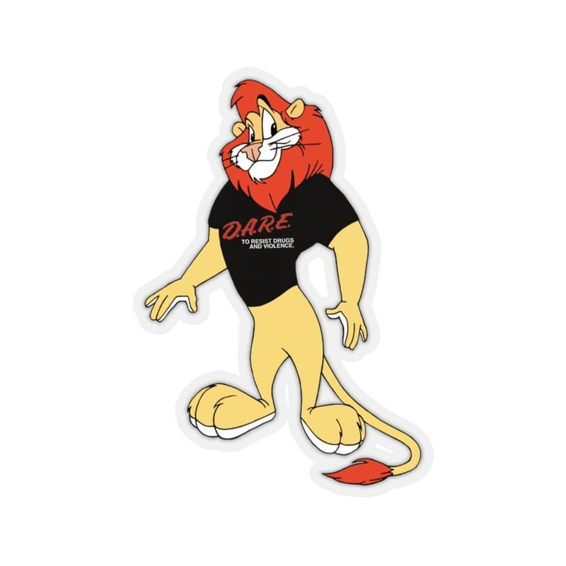 Daren the Lion DARE Program Mascot Kiss-Cut Sticker 2" × 2" / Transparent