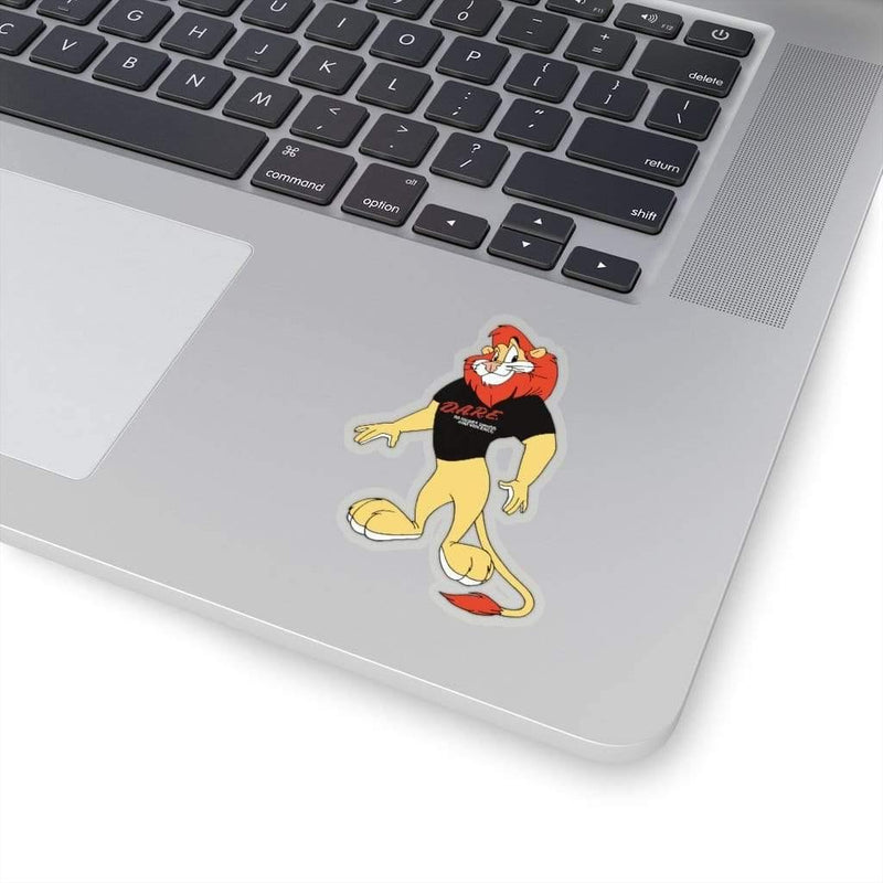 Daren the Lion DARE Program Mascot Kiss-Cut Sticker 3" × 3" / Transparent