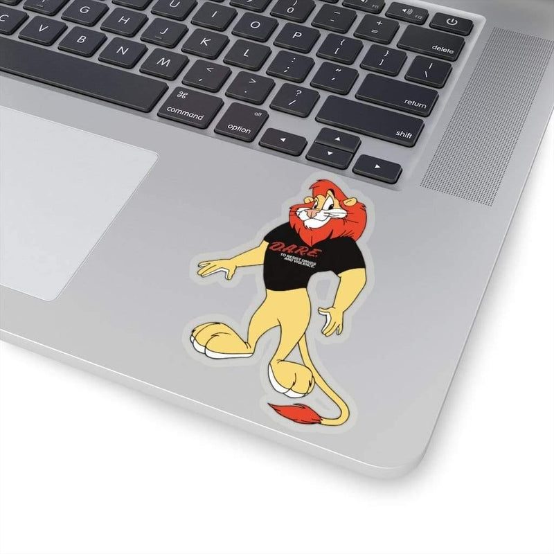Daren the Lion DARE Program Mascot Kiss-Cut Sticker 4" × 4" / Transparent