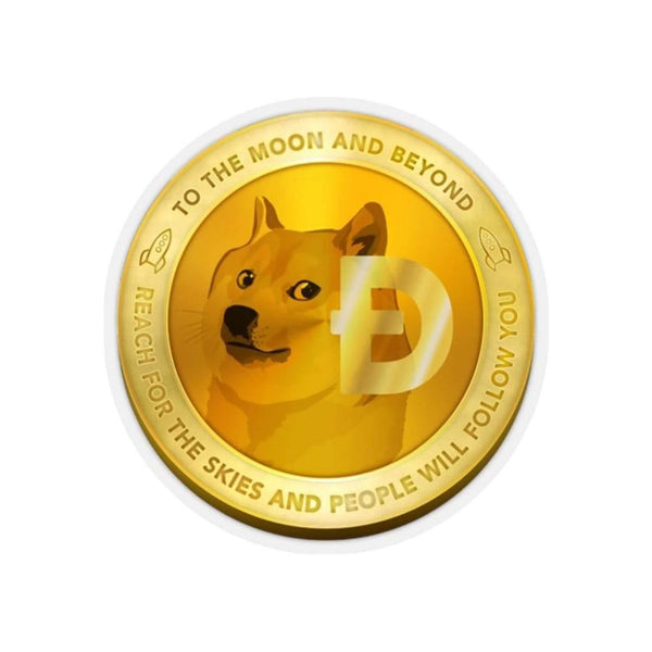 Doge Coin Crypto Kiss-Cut Sticker 2" × 2" / Transparent
