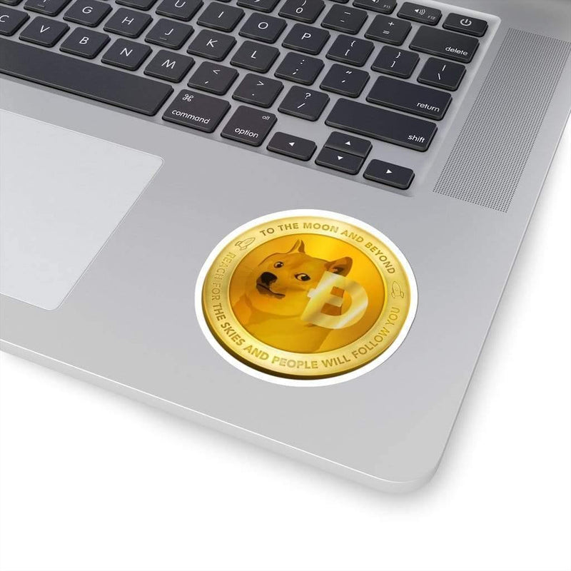 Doge Coin Crypto Kiss-Cut Sticker 3" × 3" / White