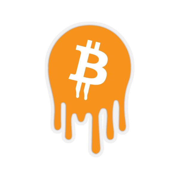 Dripping Bitcoin Sticker 2" × 2" / Transparent
