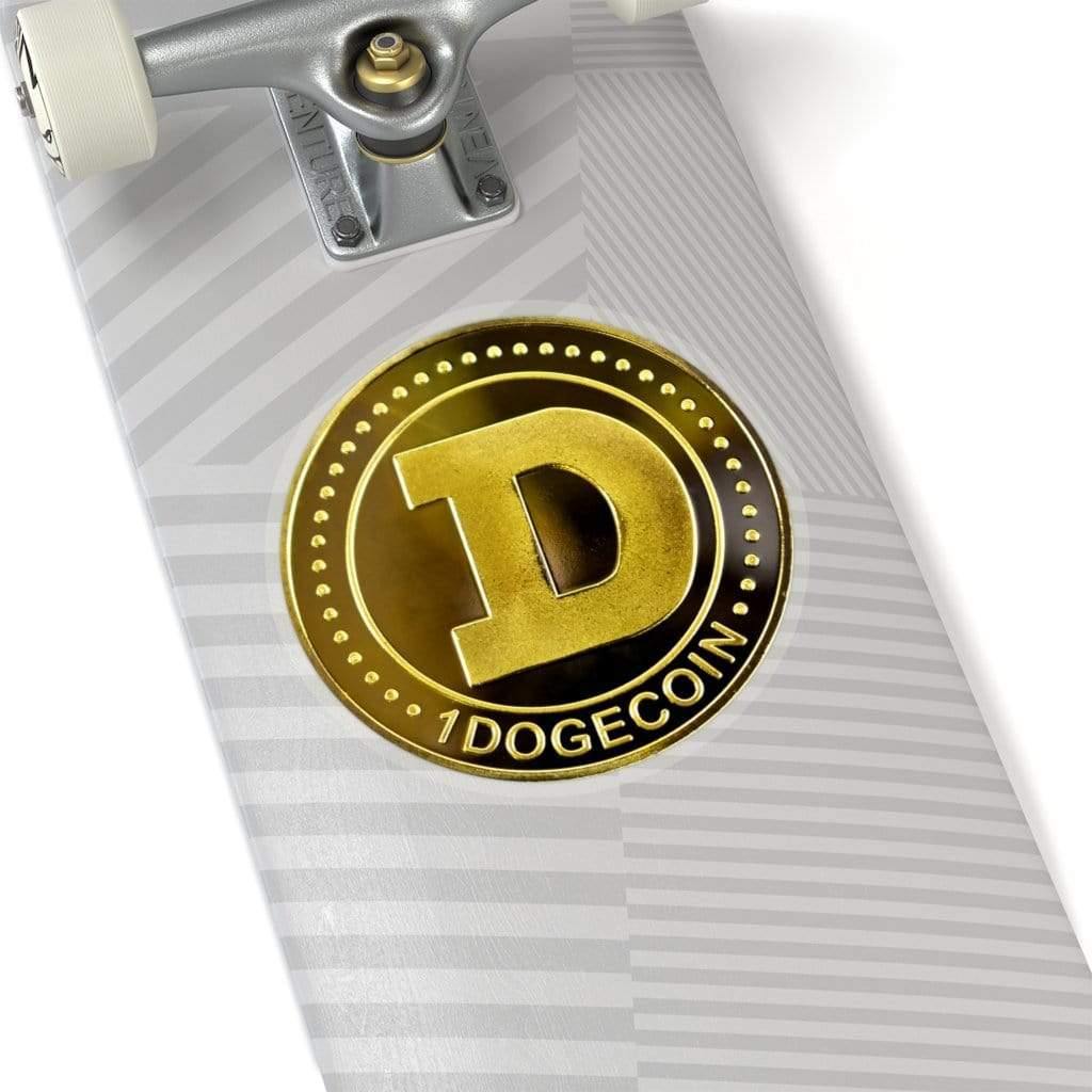 Gold Crypto Doge Coin Kiss-Cut Sticker 6" × 6" / Transparent