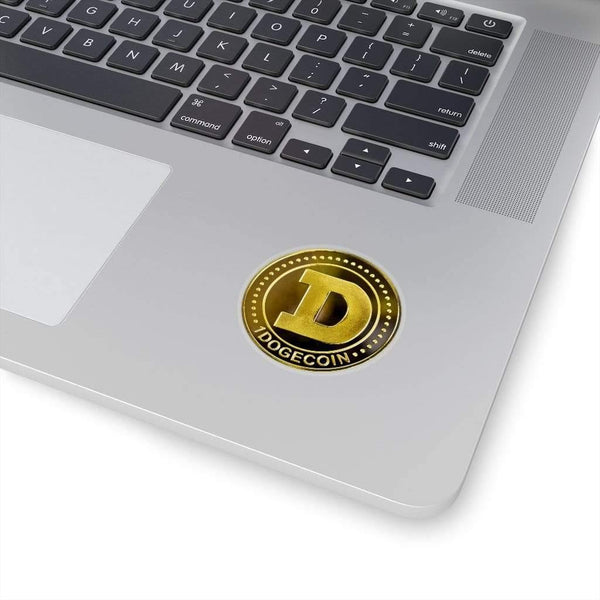 Gold Crypto Doge Coin Kiss-Cut Sticker