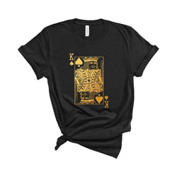 Gold King and Queen Card T-Shirt XS / King of Spades
