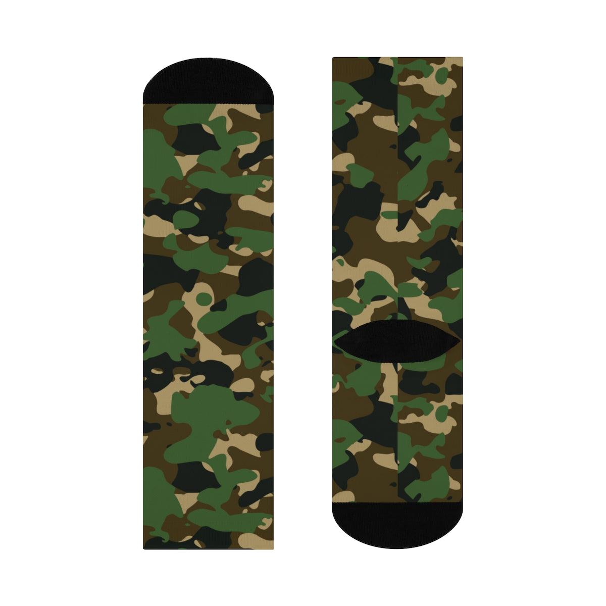 Military Green Camouflage DTG Crew Socks