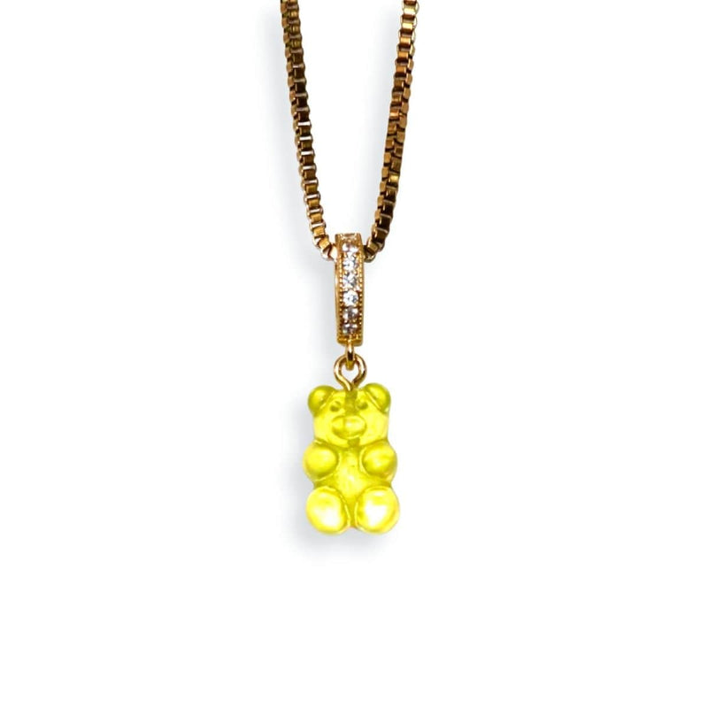 gummy bear necklace, yellow, 18k gold chain - Dryp Factory