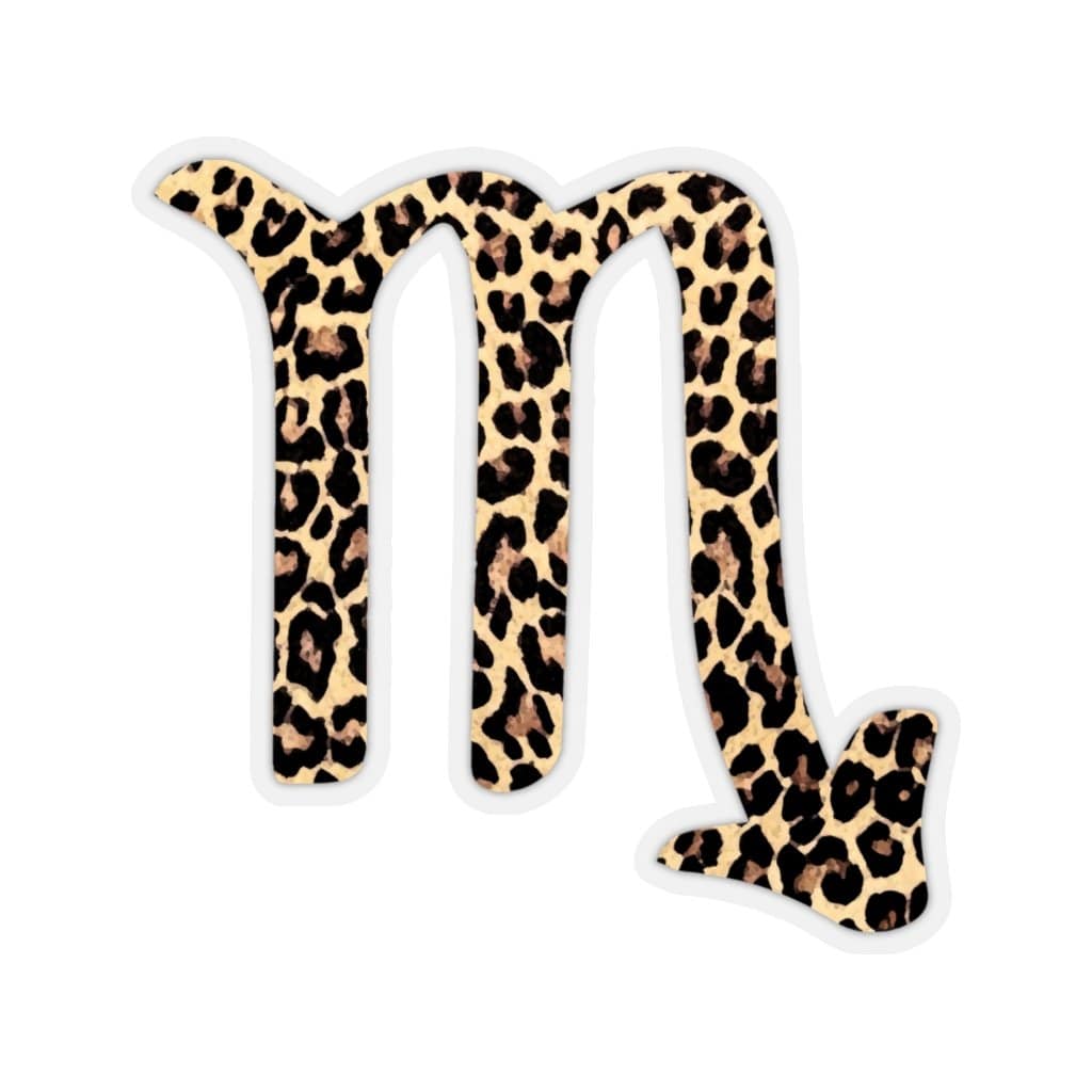Leopard Print Scorpio Kiss-Cut Sticker 2" × 2" / Transparent