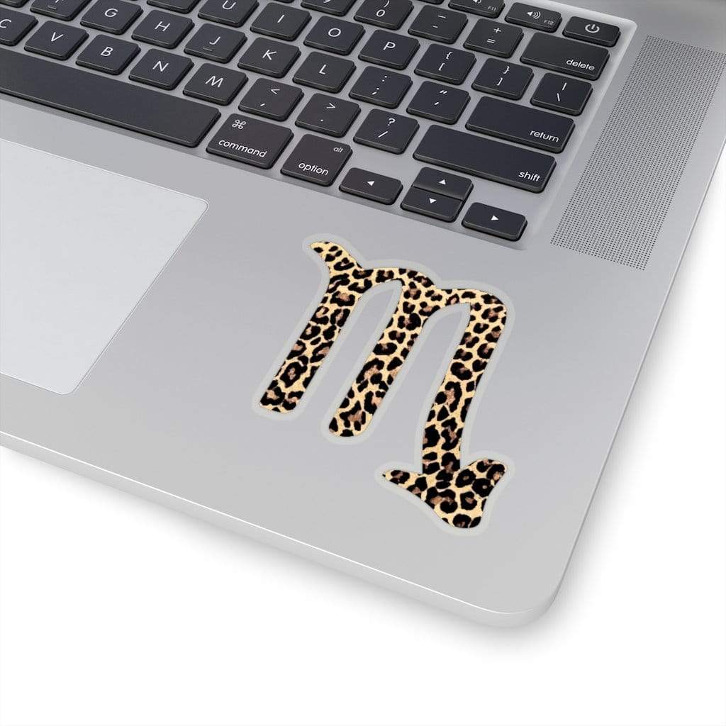 Leopard Print Scorpio Kiss-Cut Sticker 3" × 3" / Transparent