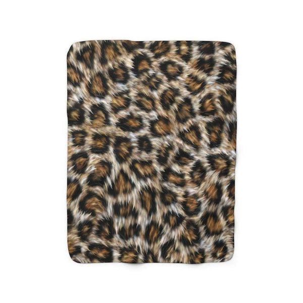 Leopard Sherpa Fleece Blanket 50" × 60"