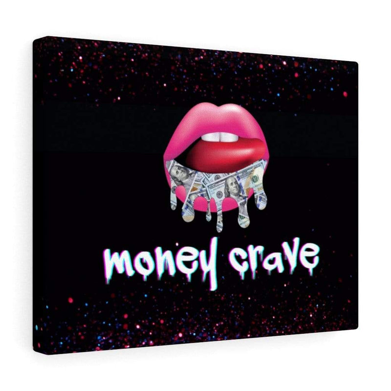 Money Crave Lips Canvas Wall Art 14″ × 11″ / Premium Gallery Wraps (1.25″)