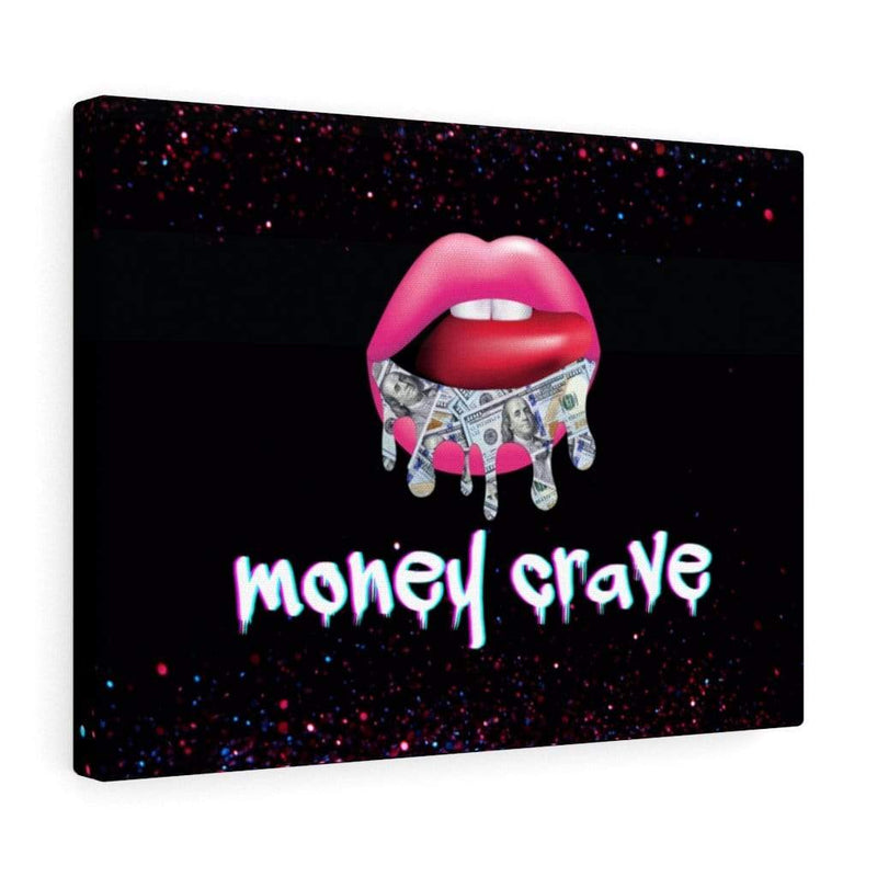 Money Crave Lips Canvas Wall Art 16″ × 12″ / Premium Gallery Wraps (1.25″)