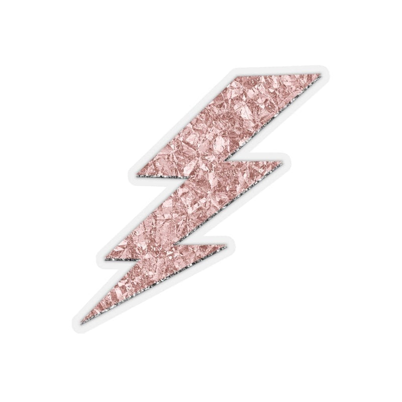 Pink Lightning Bolt Sticker 2" × 2" / Transparent