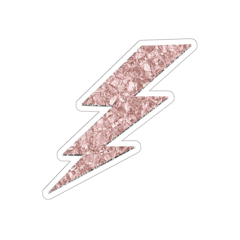 Pink Lightning Bolt Sticker 2" × 2" / White