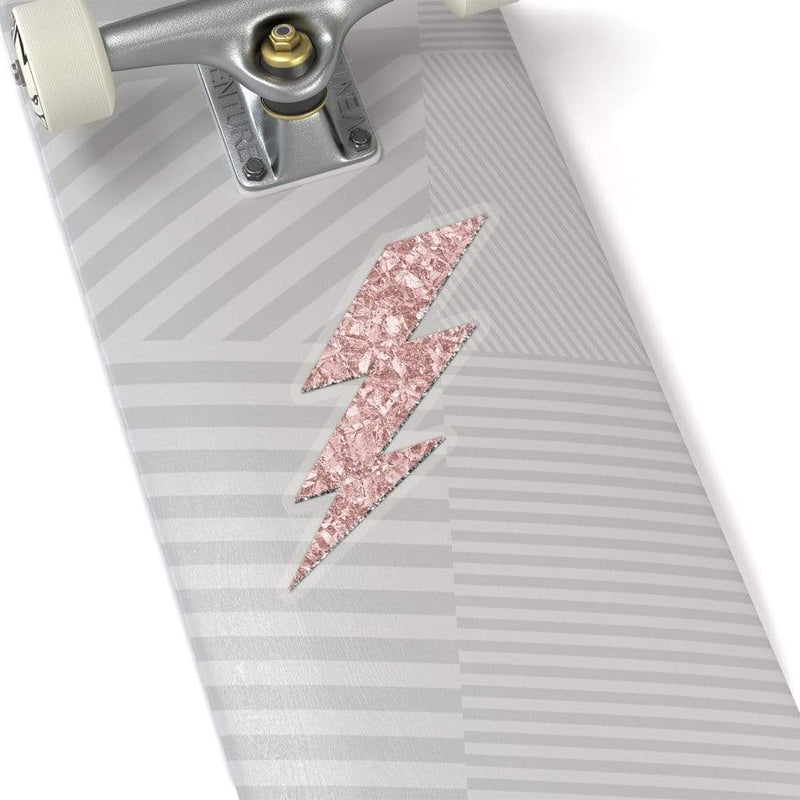 Pink Lightning Bolt Sticker 6" × 6" / Transparent