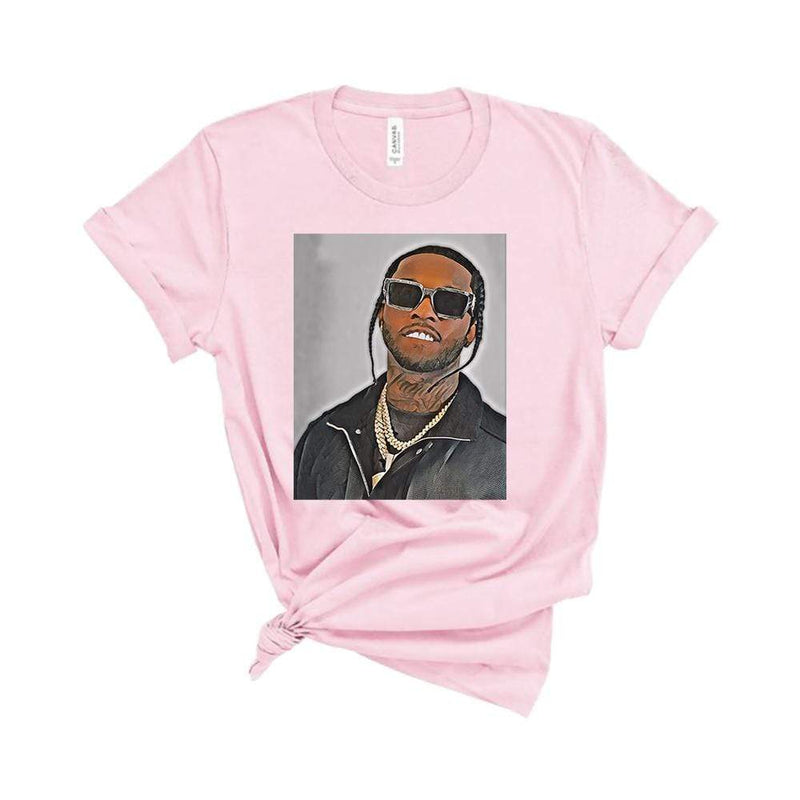 Pop Smoke T-Shirt Pink / XS