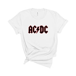 Red Neon AC/DC Band T-Shirt White / XS Dryp Factory