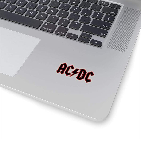 Red Neon ACDC Band Sticker Transparent / 2" × 2" Dryp Factory
