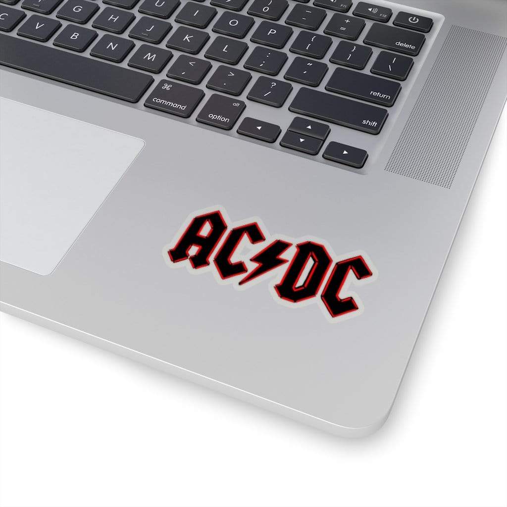 Red Neon ACDC Band Sticker Transparent / 3" × 3" Dryp Factory