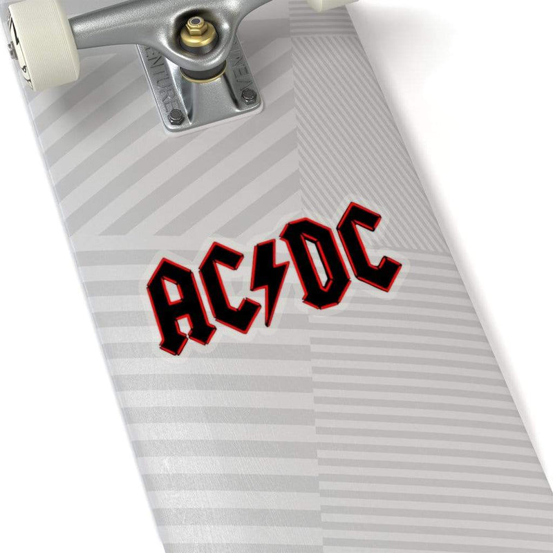 Red Neon ACDC Band Sticker Transparent / 6" × 6" Dryp Factory