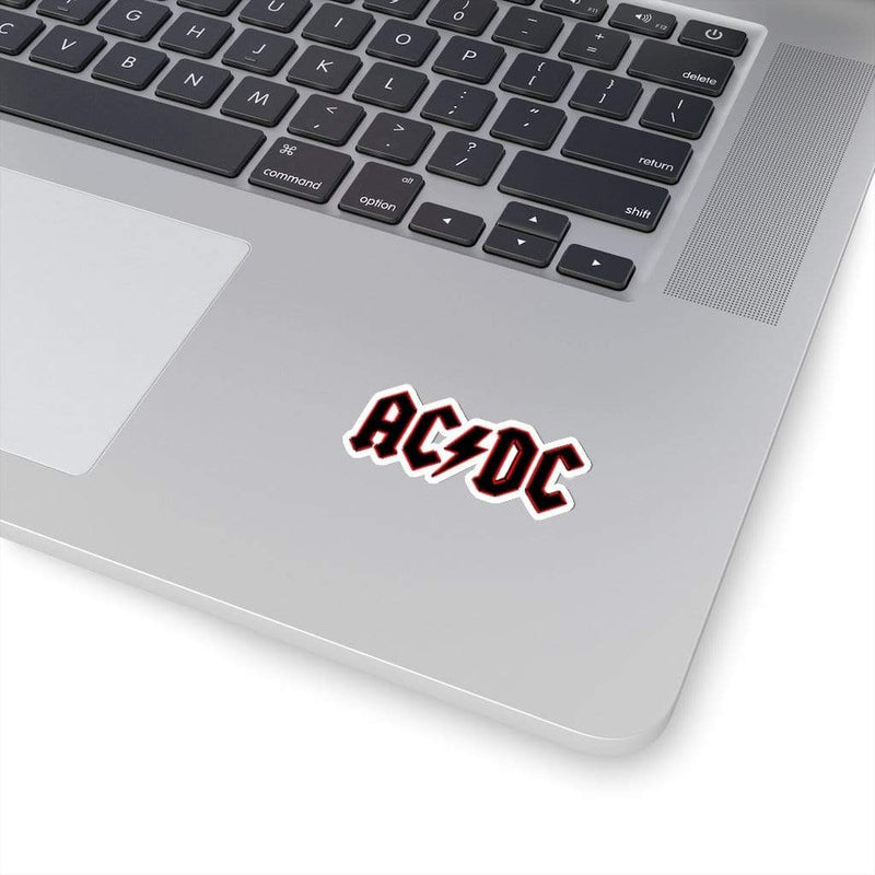 Red Neon ACDC Band Sticker White / 2" × 2" Dryp Factory