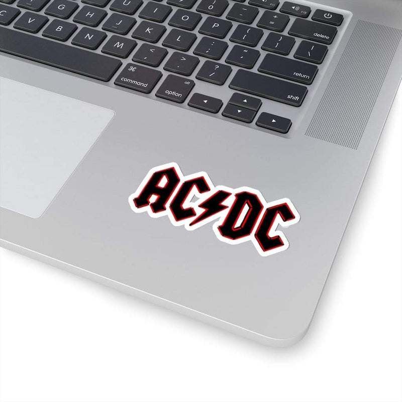 Red Neon ACDC Band Sticker White / 3" × 3" Dryp Factory