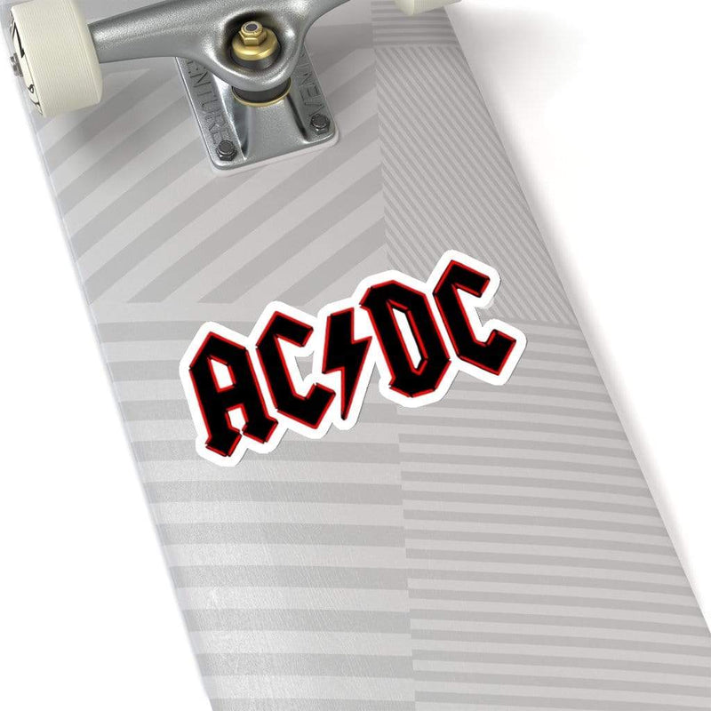 Red Neon ACDC Band Sticker White / 6" × 6" Dryp Factory