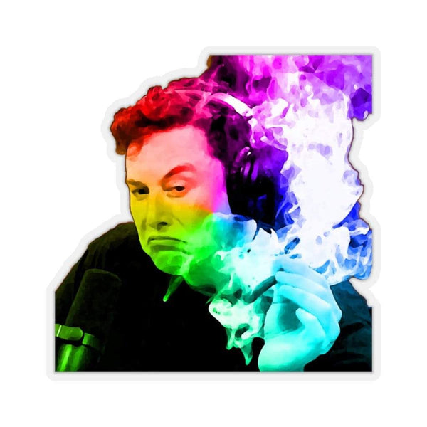 Trippy Elon Musk Meme Kiss-Cut Sticker 2" × 2" / Transparent
