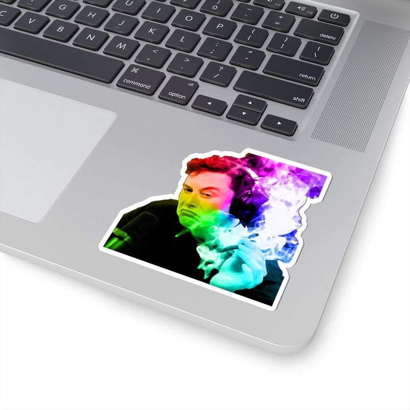Trippy Elon Musk Meme Kiss-Cut Sticker 3" × 3" / White