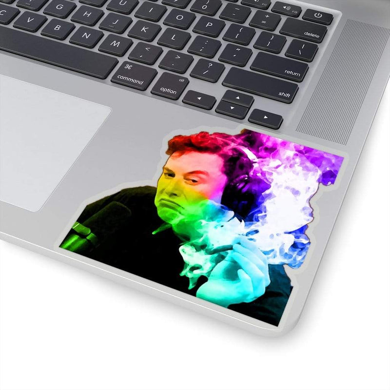 Trippy Elon Musk Meme Kiss-Cut Sticker 4" × 4" / Transparent
