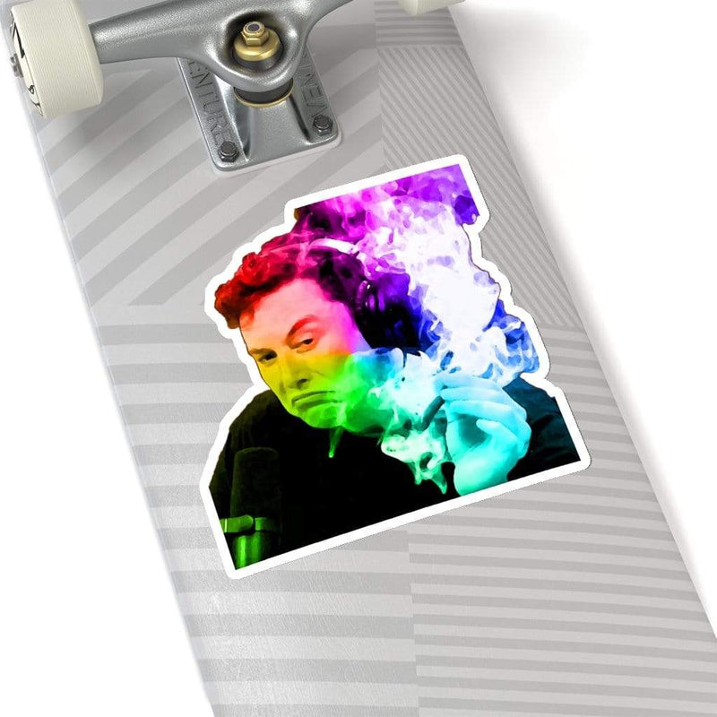 Trippy Elon Musk Meme Kiss-Cut Sticker 6" × 6" / White