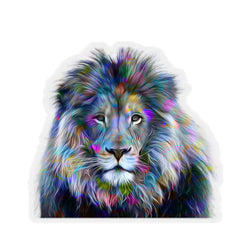 Trippy Lion Vibe Kiss-Cut Sticker 2" × 2" / Transparent