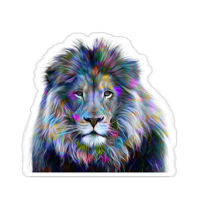 Trippy Lion Vibe Kiss-Cut Sticker 2" × 2" / White