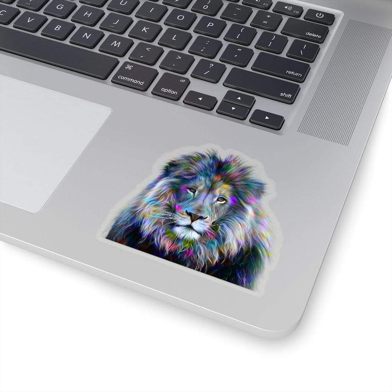 Trippy Lion Vibe Kiss-Cut Sticker 3" × 3" / Transparent