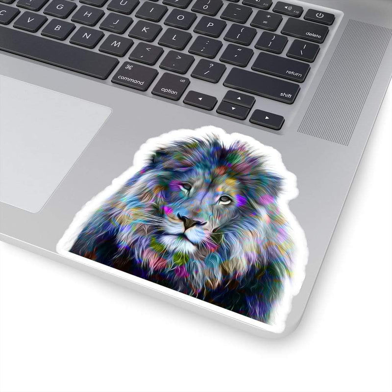 Trippy Lion Vibe Kiss-Cut Sticker 4" × 4" / White