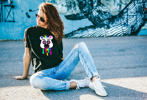 Trippy Panda T-Shirt - Psychedelic Graffiti Art Graphic Tee