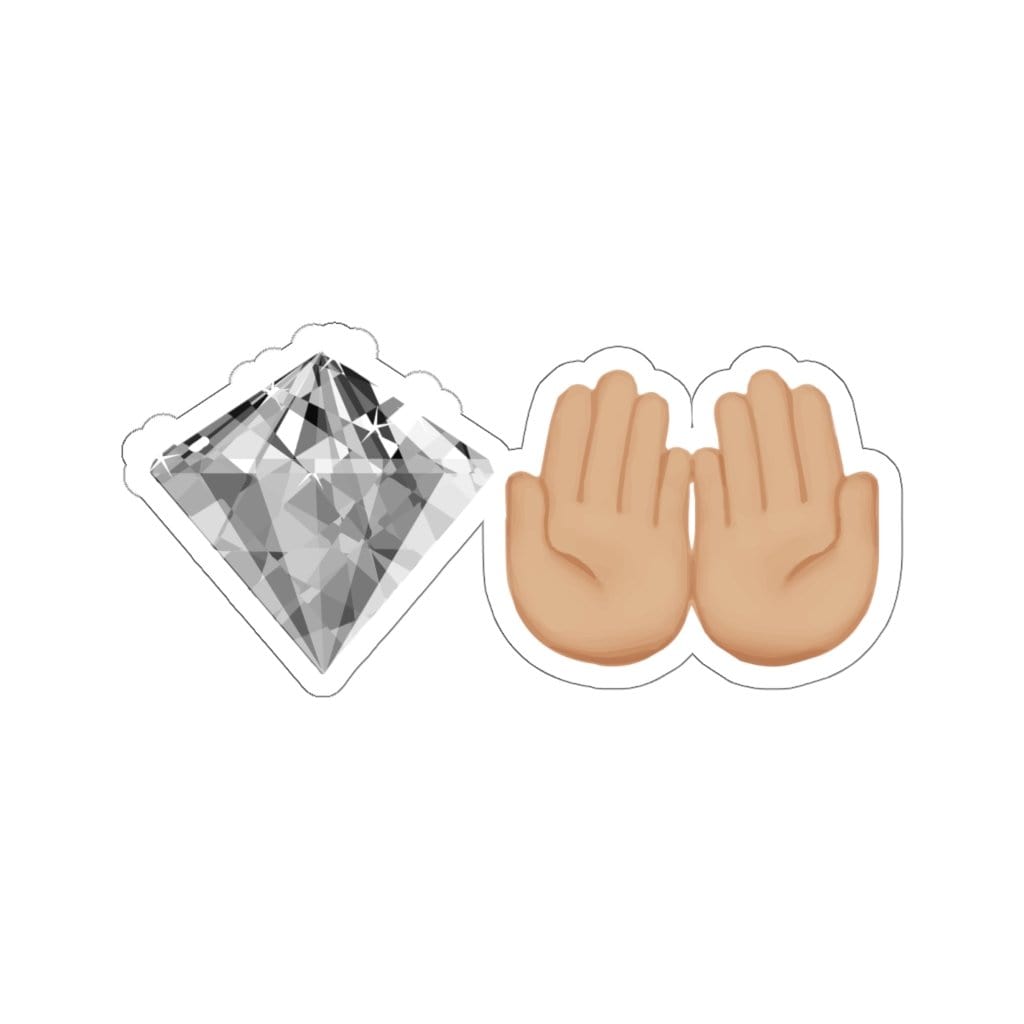 Wallstreet Bets Diamond Hands Sticker 2" × 2" / White