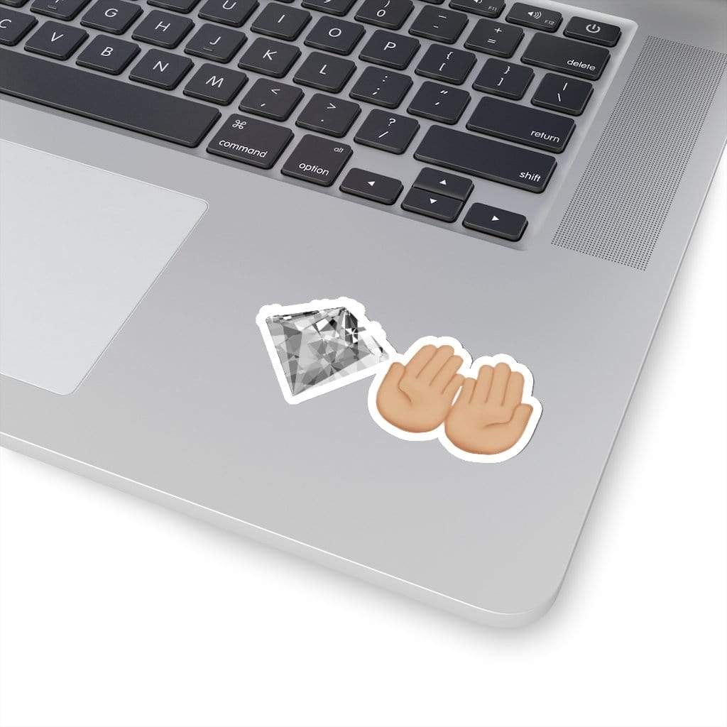 Wallstreet Bets Diamond Hands Sticker 3" × 3" / White