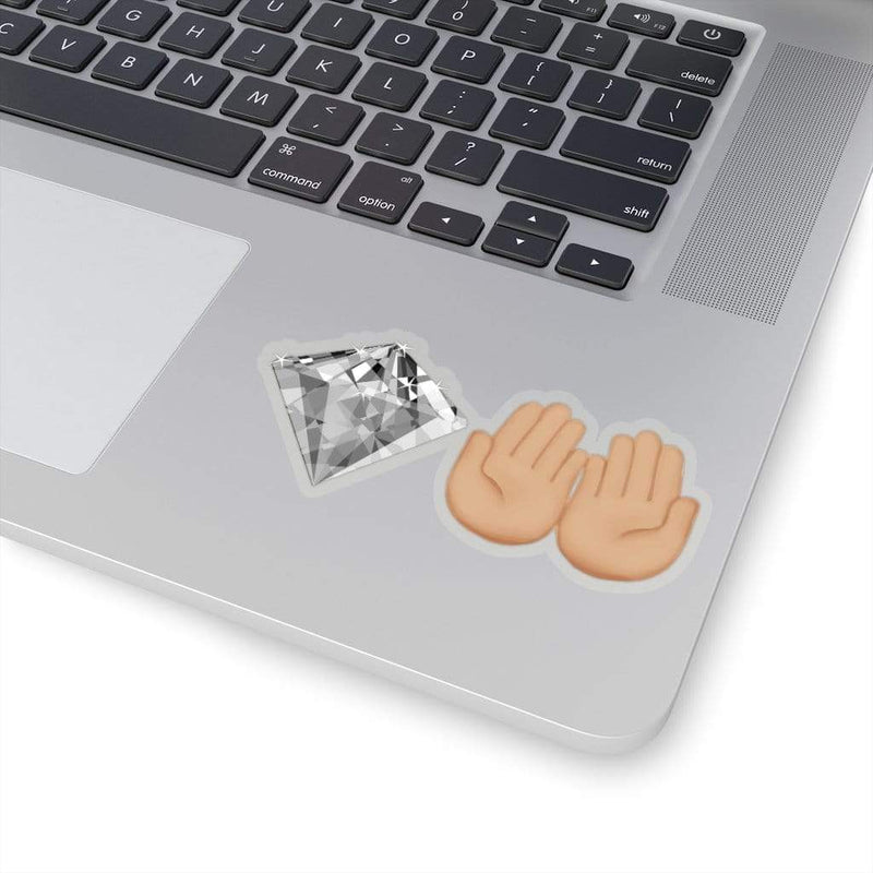 Wallstreet Bets Diamond Hands Sticker 4" × 4" / Transparent