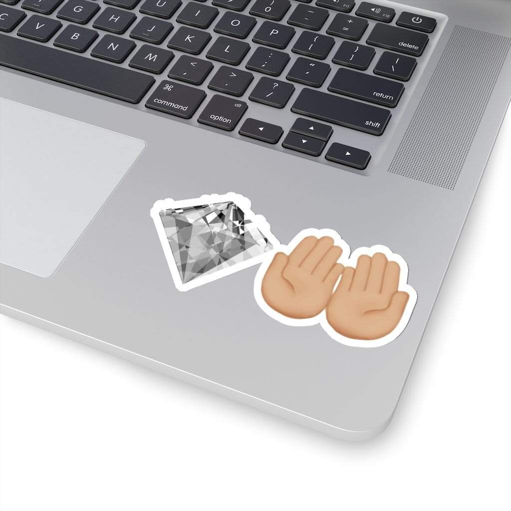 Wallstreet Bets Diamond Hands Sticker 4" × 4" / White