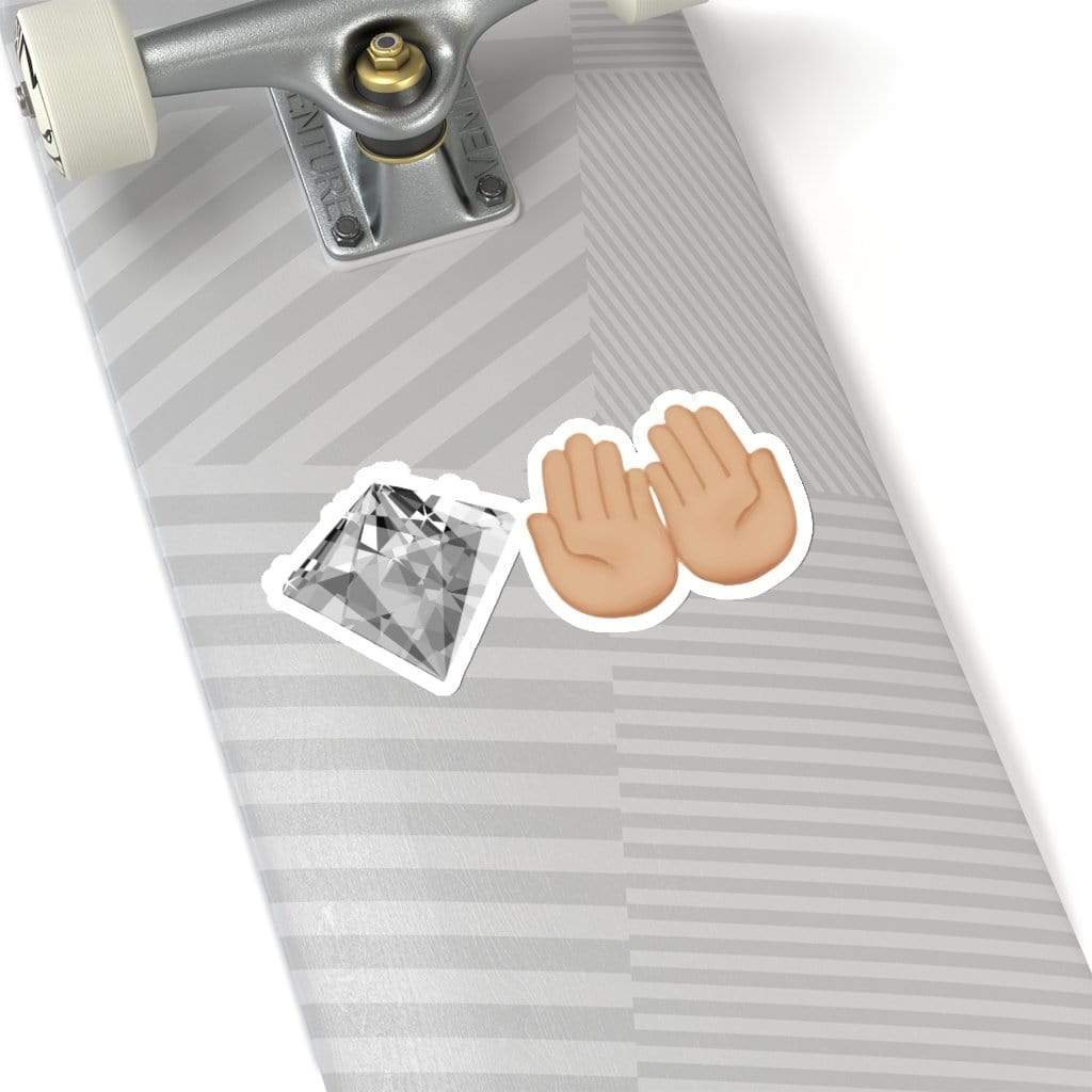 Wallstreet Bets Diamond Hands Sticker 6" × 6" / White