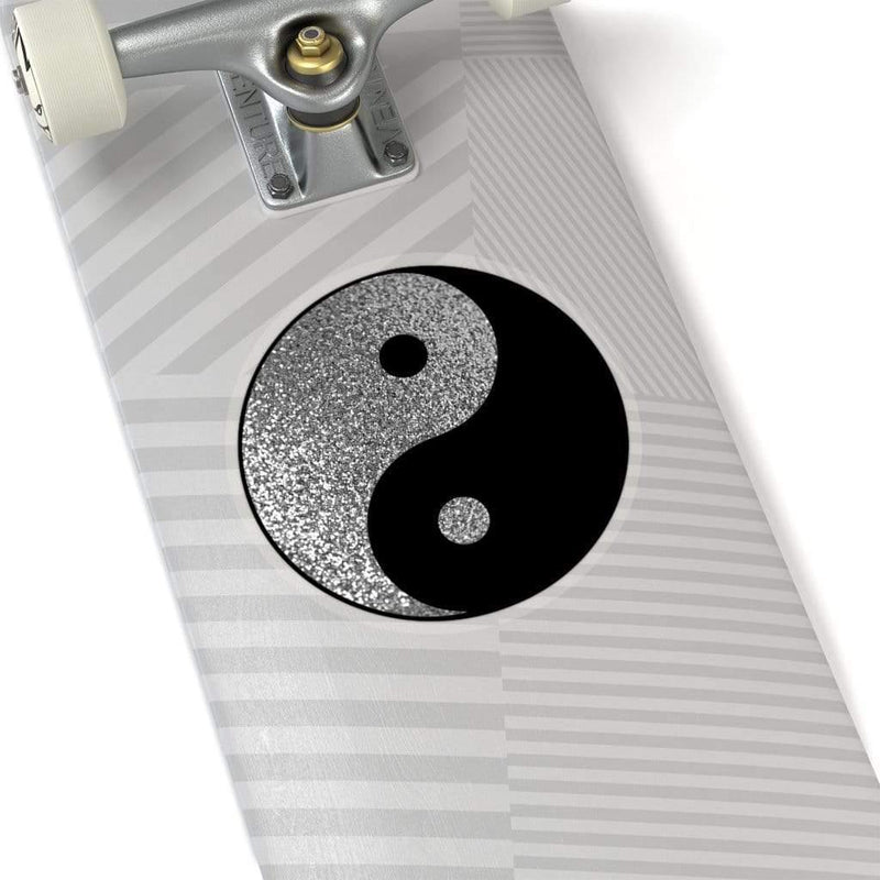 Ying Yang Glitter Sticker 6" × 6" / Transparent